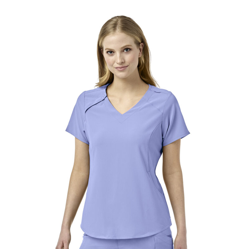 Wonderwink Hidden Zip Scrub Top - Image 2