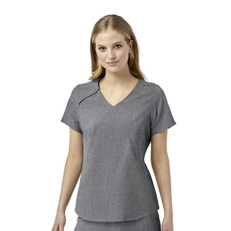 Wonderwink Hidden Zip Scrub Top - Image 3