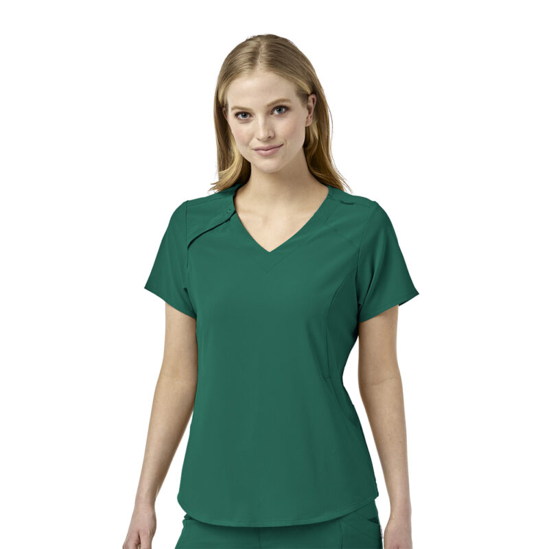 Wonderwink Hidden Zip Scrub Top - Image 4