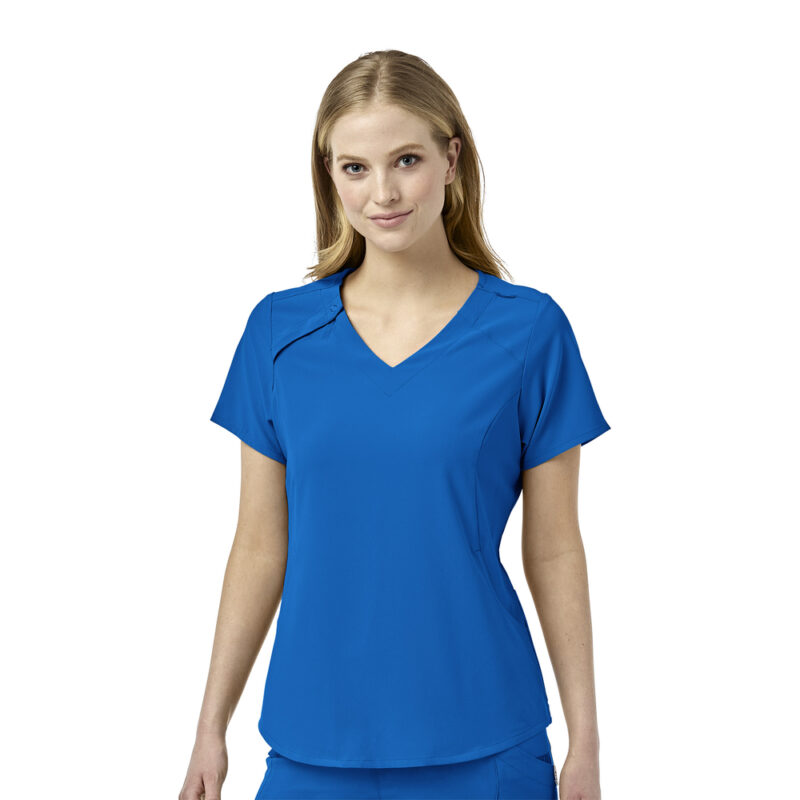 Wonderwink Hidden Zip Scrub Top - Image 7