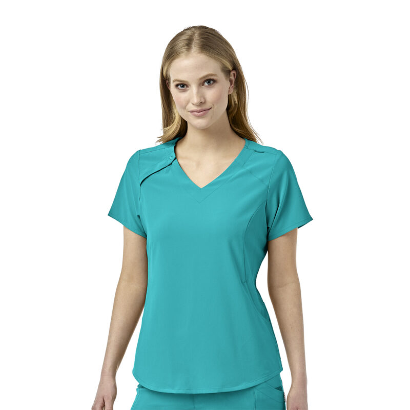 Wonderwink Hidden Zip Scrub Top - Image 8