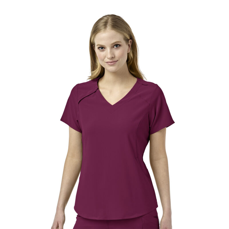 Wonderwink Hidden Zip Scrub Top - Image 9