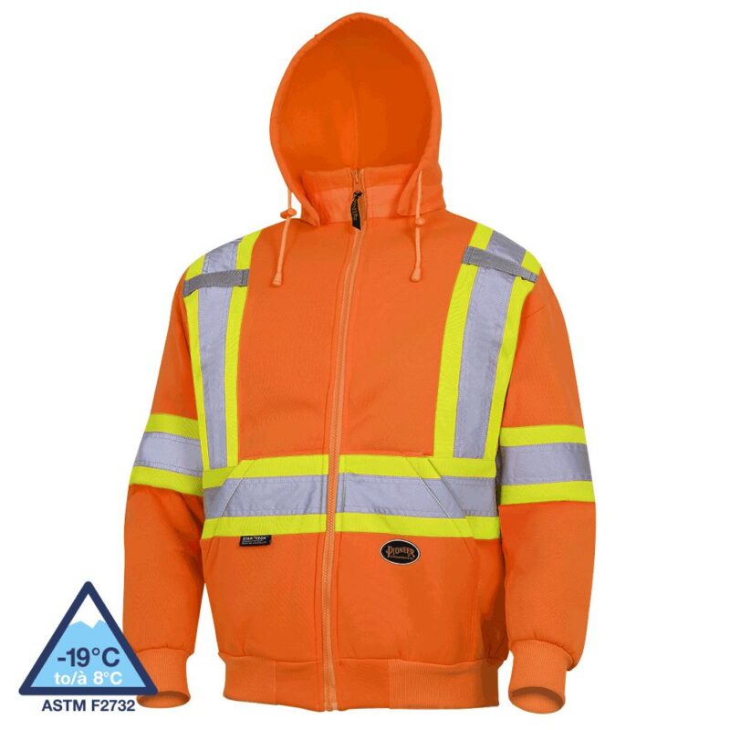 HI-VIZ ORANGE POLYESTER FLEECE HOODIE - Image 2