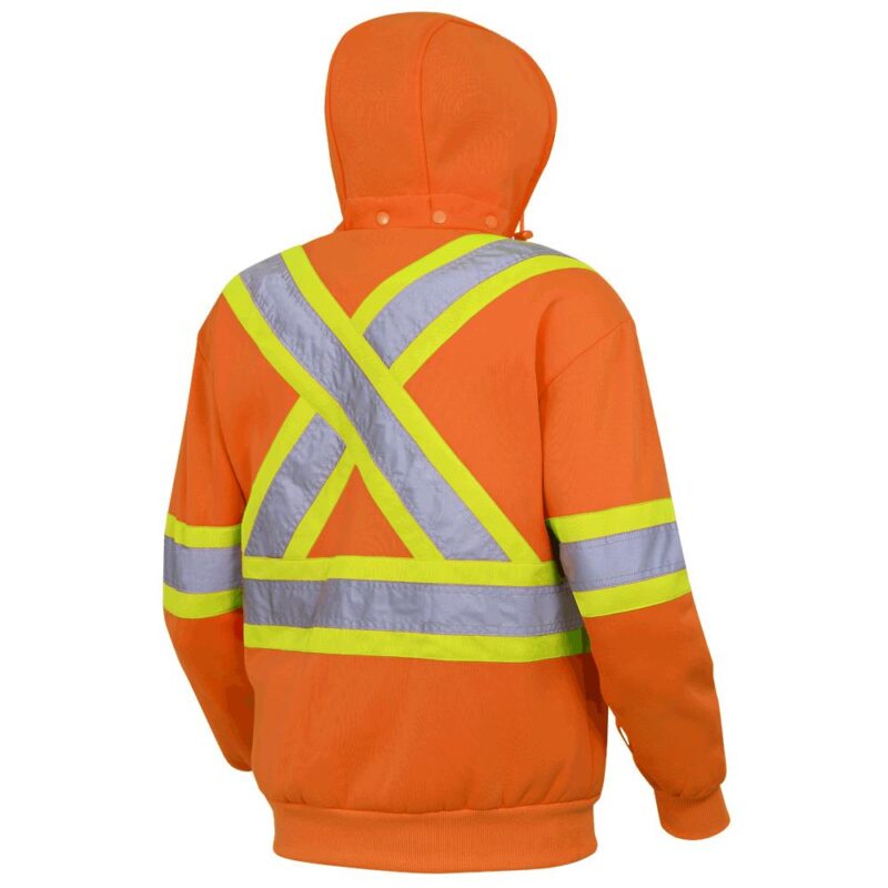 HI-VIZ ORANGE POLYESTER FLEECE HOODIE - Image 3