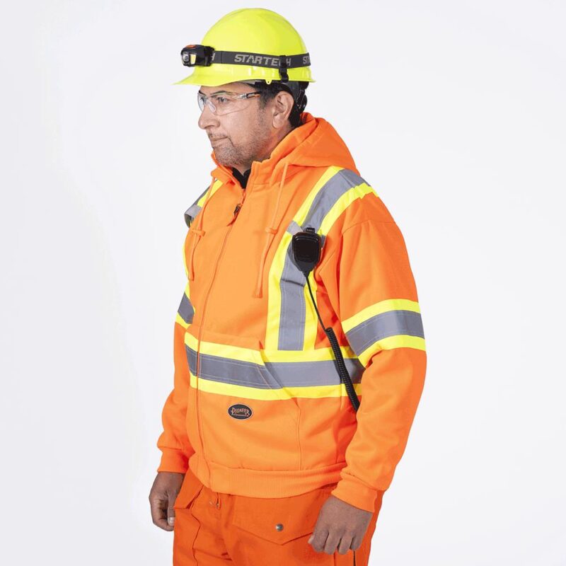 HI-VIZ ORANGE POLYESTER FLEECE HOODIE