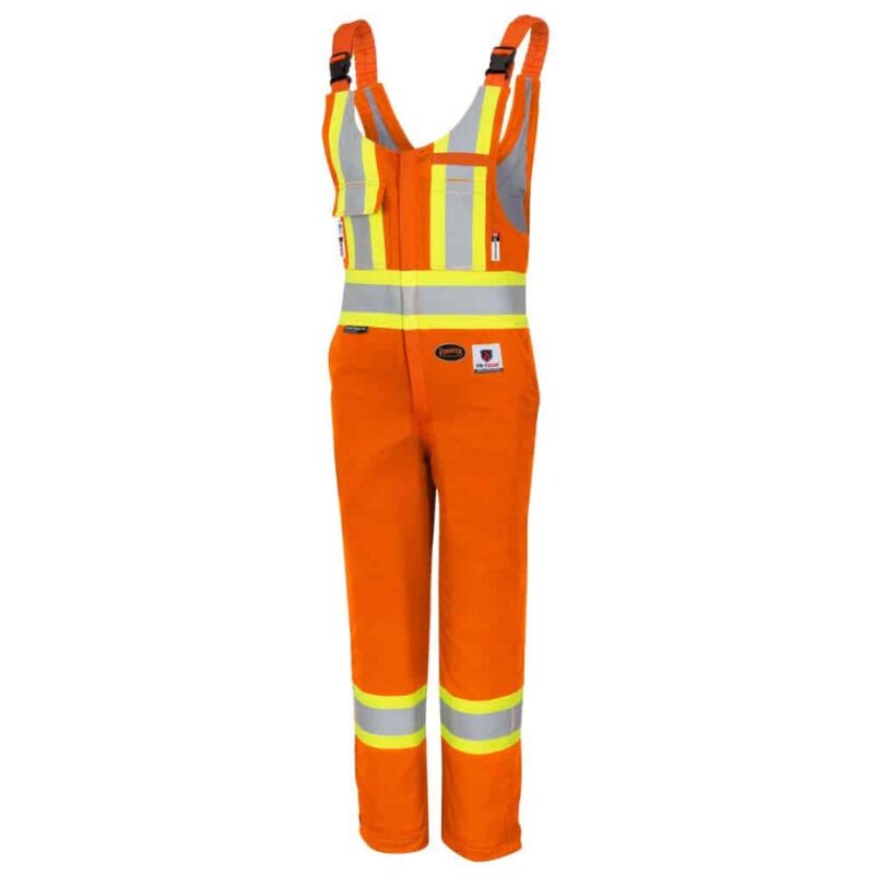 Women's FR-Tech® Hi-Vis FR/Arc-Rated Quilted Safety Overalls - Hi-Vis Orange