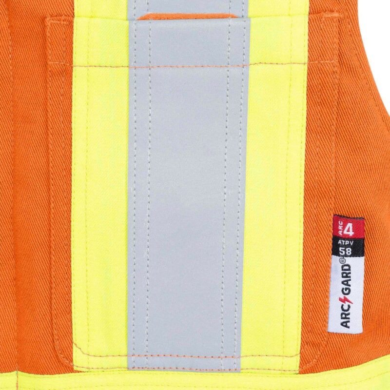 Women's FR-Tech® Hi-Vis FR/Arc-Rated Quilted Safety Overalls - Hi-Vis Orange - Image 13