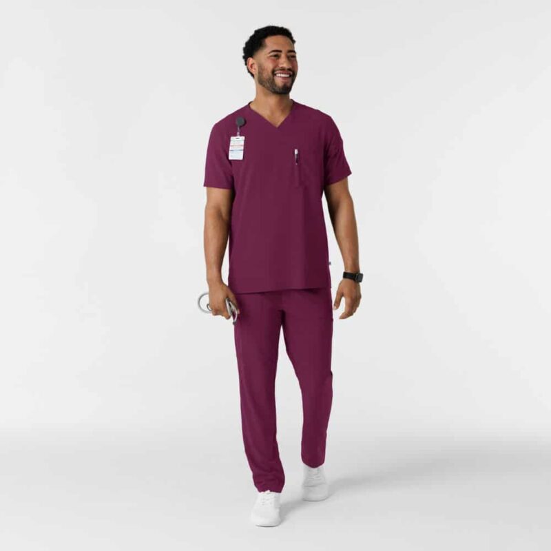 Wonderwink Renew Men's V-Neck 5 Pocket Scrub Top - Image 2