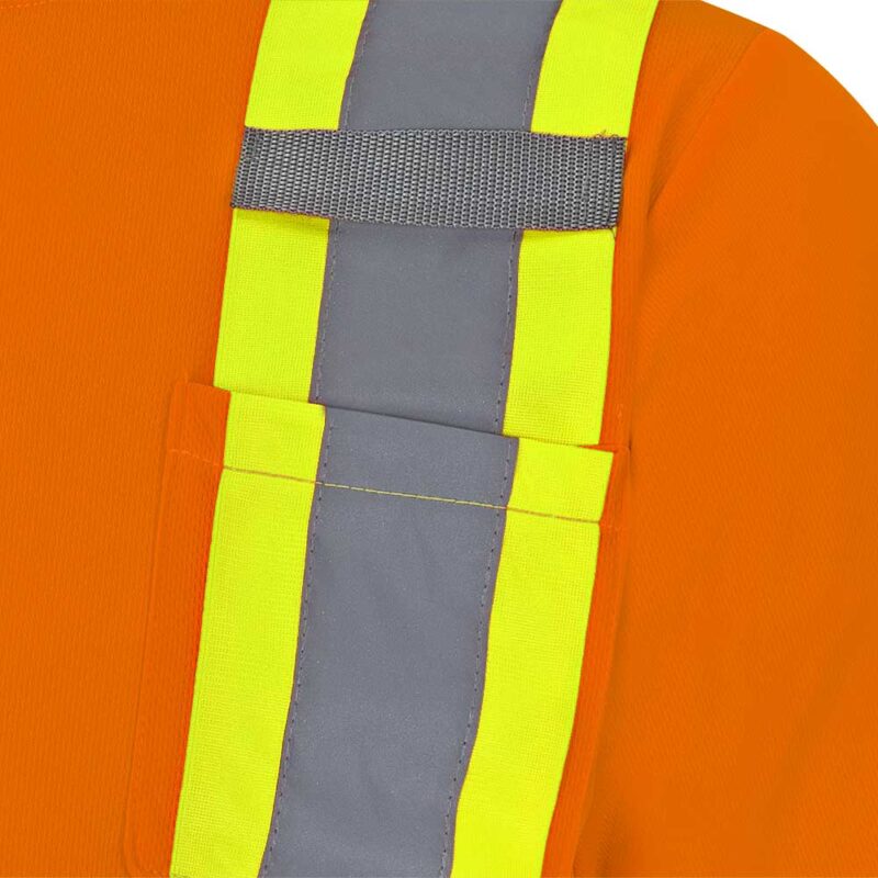 Hi-Vis Bird's-Eye Safety T-Shirt - Hi-Vis Orange - Image 4