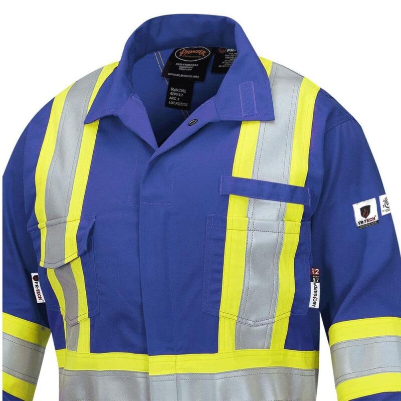 Women's FR-Tech® Hi-Vis 88/12 7 oz FR/ARC-Rated Coveralls - Royal Blue - Image 3