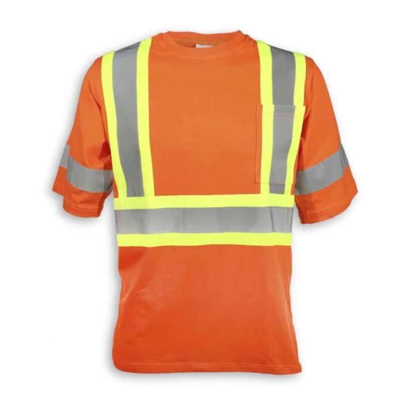 Orange 100% Cotton Traffic Safety T-Shirt - Image 2