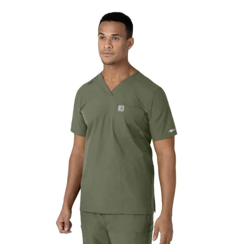 Carhartt Force Essentials Men's V-Neck Shirttail Scrub Top - Image 7