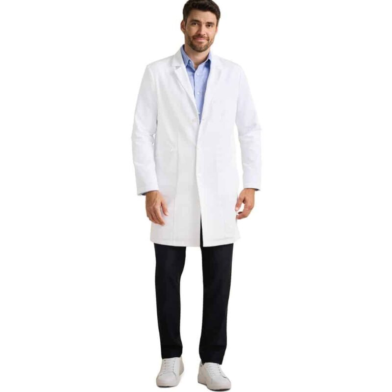 Lawrence Men's 37" Lab Coat in White