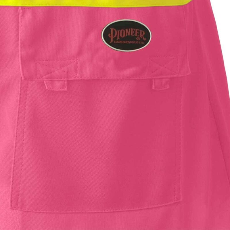 Women's Hi-Vis Tricot Poly Interlock Safety Vest - Zipper Closure - Pink - Image 6