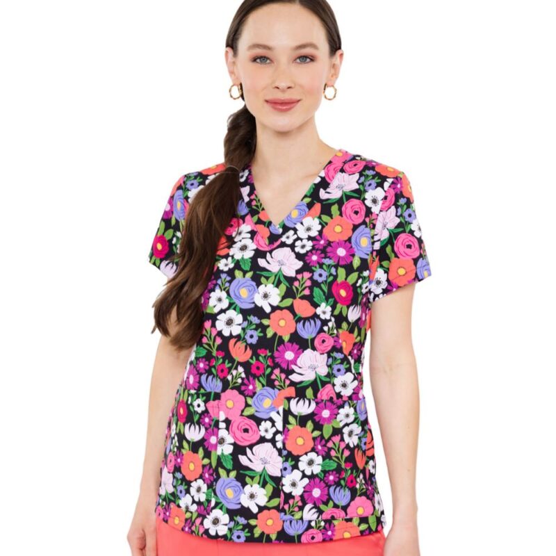 Med Couture V-Neck Print Top in Jardin Floral