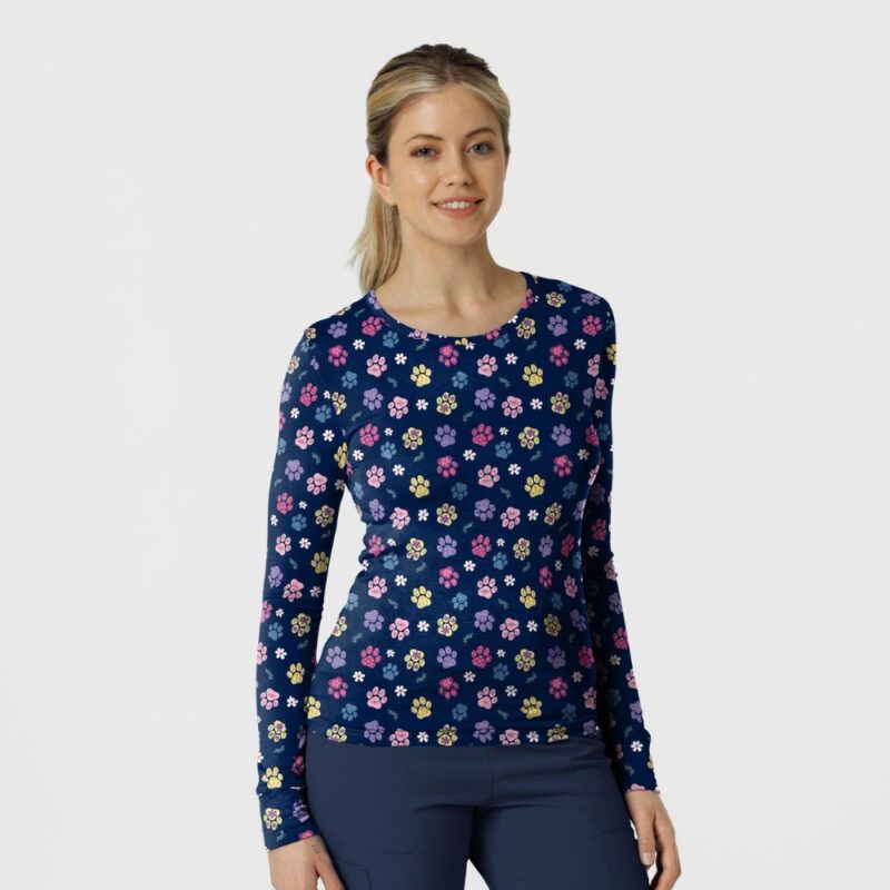 Wonderwink Layers Women's All-over Print Silky Tee - Image 8