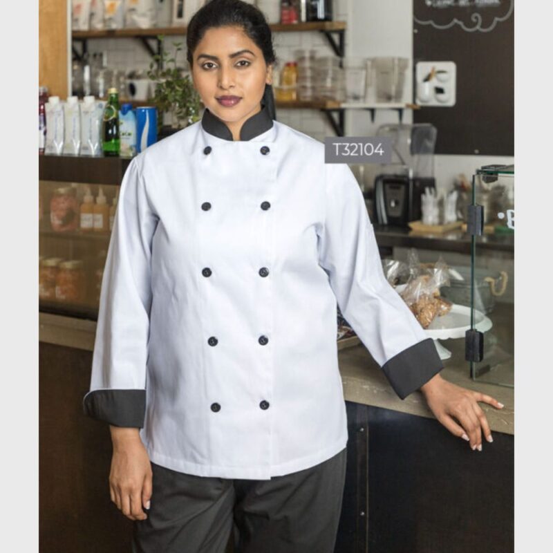 Premium Spun Polyester Chef Coat With Plastic Buttons