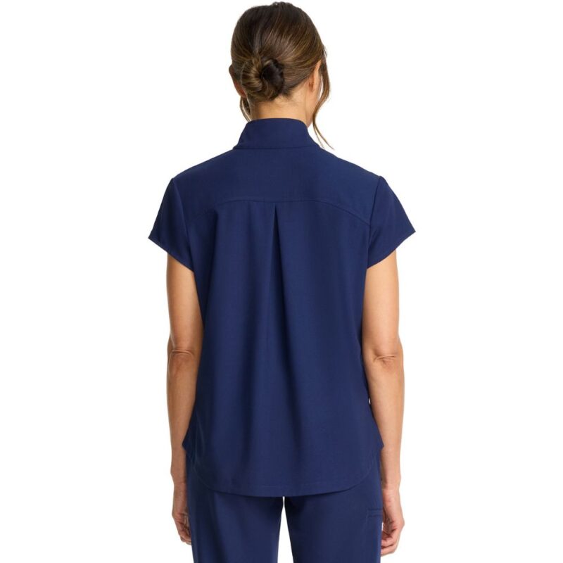 Healing Hands Women's Partial Zip Stand Collar Top - Image 9