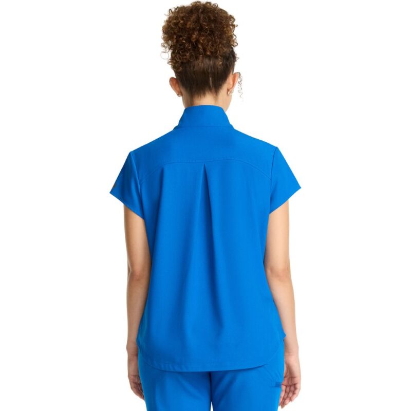 Healing Hands Women's Partial Zip Stand Collar Top - Image 5