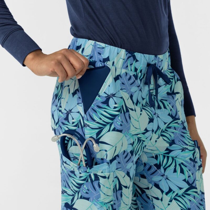 Wonderwink Fashion Prints Women's Printed Double Cargo Scrub Pant - Image 8