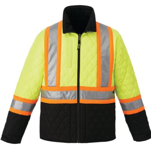 L01210 - Zircon - Cotton Canvas Reversible to Polyester Hi-Vis Insulated Jacket