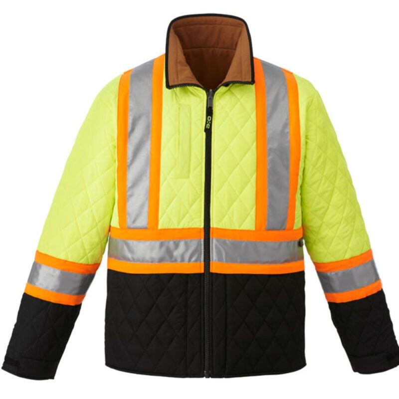 L01210 - Zircon - Cotton Canvas Reversible to Polyester Hi-Vis Insulated Jacket - Image 7