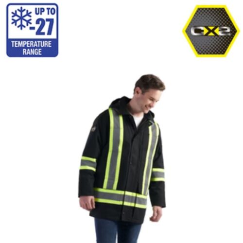 CS01292 - Kingpin - Cotton Canvas Hi-Vis Insulated Parka w/ Detachable Hood