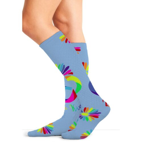 Cherokee Women's 10-15mmHg Compression Socks in Autism Love
