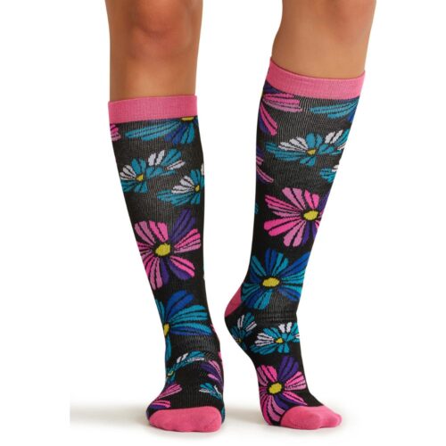 Cherokee Women's 10-15mmHg Compression Socks in Floral Flashback