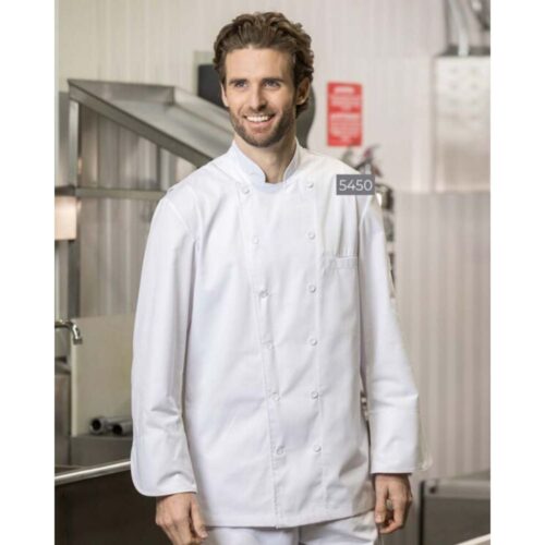 5450 White Premium Chef Coats with Mesh Yoke