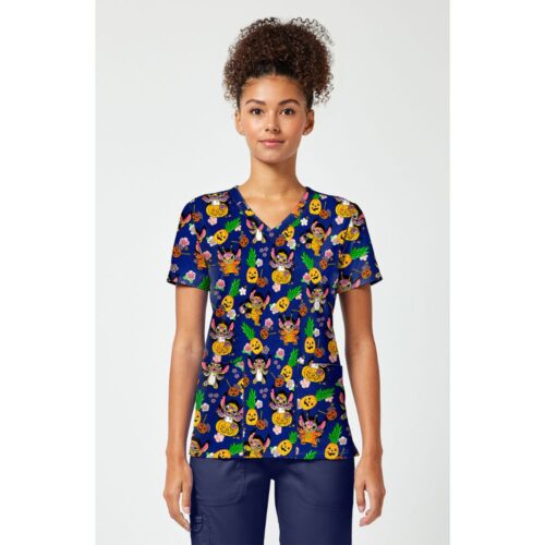 TOONIFORMS Print V-Neck Top in Spooky Island